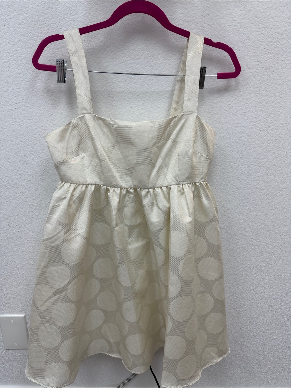 Forever 21 Cream Dot Jacquard Party Dress